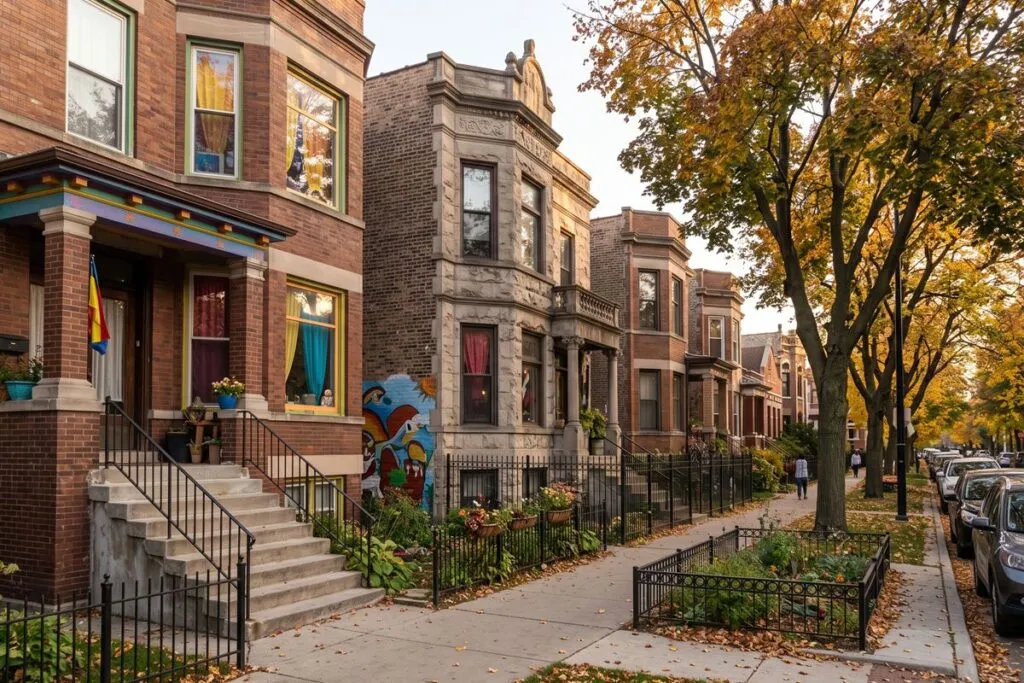 Older two-flats and greystones in Pilsen, Chicago, where lead removal at the tap matters