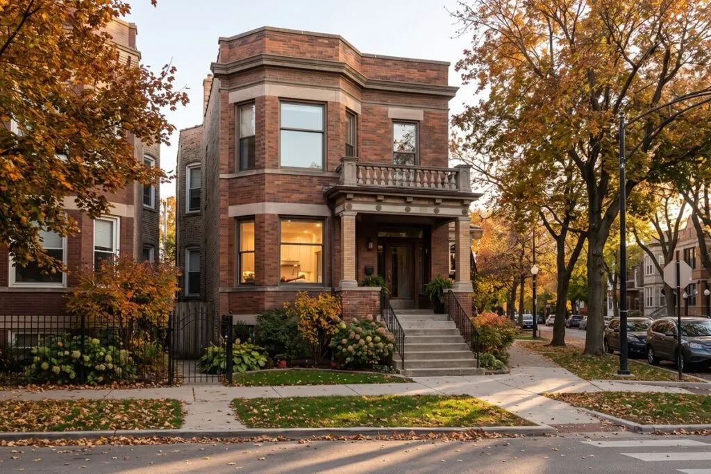 Pre-war two-flat in Lincoln Square, Chicago
