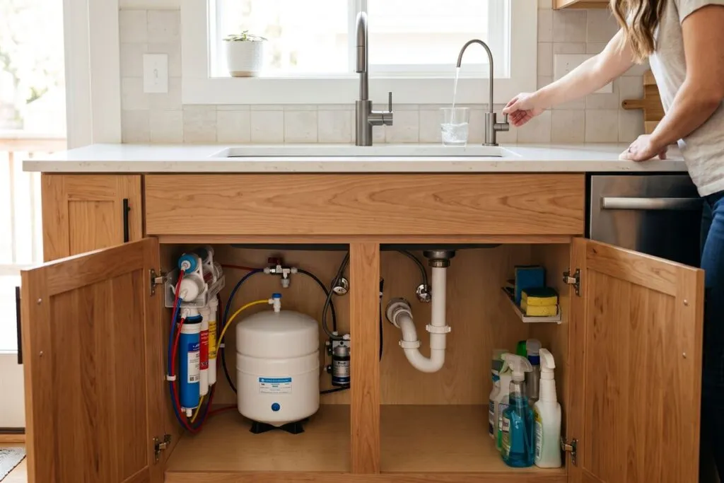 Under-sink reverse osmosis system for drinking water in a Chicago kitchen